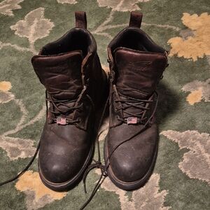 Red Wing Shoes Dark Brown Leather Work Boots